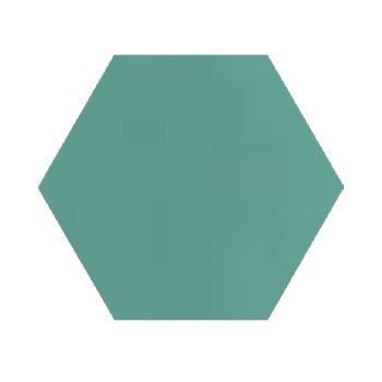 Mosaic House Moroccan tile C123 Green 6x6 Hex  solid cement, encaustic, loose, size 